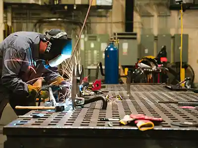 TIG weld bead on stainless assembly