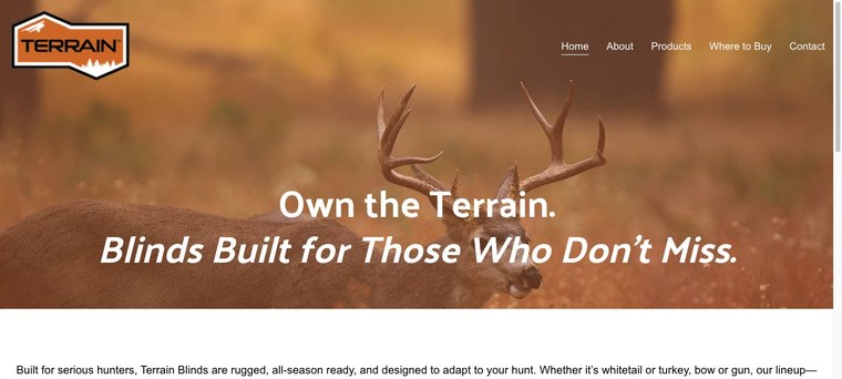 Terrain Outdoor website homepage